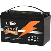 LiTime 12V 100Ah LiFePO4 Batterie mit BMS IP65 1280Wh Stromspeicher Solarakkus (12 V), L329*B172*H214 mm, für Wohnmobile, Boote, Wohnwagen und Solaranlagen