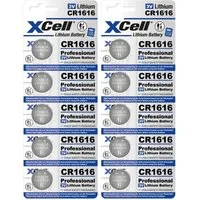 XCell 10x XCell Lithium-Knopfzelle CR1616 3V/50mAh (2x 5er-Pack) Knopfzelle