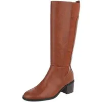 Ital-Design Elegante Stiefel mit stabilem Absatz für Alltag und Freizeit Stiefel (90649089) Blockabsatz Stiefel in Camel