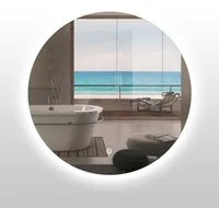duschspa Badspiegel Rund Spiegel mit LED Beleuchtung Wandspiegel ohne Rahmen, Φ50-100 cm, Touch/Wandschalter, Beschlagfrei, dimmbar, Memory-Funktion
