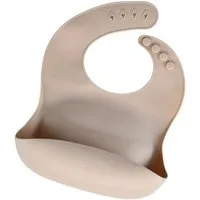 Zayno Lätzchen Silikon "Tischlein Deck Dich" in Seidenbraun, (Packung, 1-St., Bequeme Passform), BPA-frei und LFGB-konform