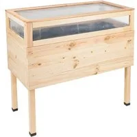 Haushalt International Hochbeet Holz mit Deckel Pflanzkasten Blumenkasten Gemüsebeet Pflanzbeet 62914 (Set, Set), mit Deckel