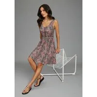 Laura Scott Sommerkleid mit ausgestelltem Rock, aus Viskose und Elasthan, gemusterte Optik