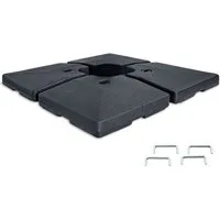osoltus Kunststoffschirmständer osoltus 4 x Einlegeplatten Ampelschirm Kreuzfuß befüllbar 92kg