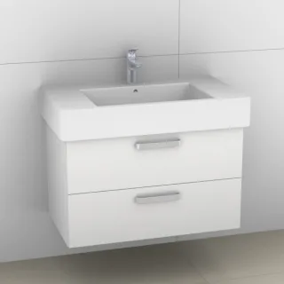 Artiqua 411 Waschtischunterschrank für Vero 032985 Weiß Hochglanz, 411-WU2L-D06-7016-68 411-WU2L-D06-7016-68