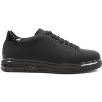 Celal Gültekin Plateausohle Leder Herren Schuhe Schwarz Sportlich Elegant Sneaker Echtleder, Polyurethan-Sohle, mattes Schwarz, 42