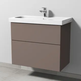 Sanipa 3way Waschtischunterbau zu Geberit iCon Light Waschtisch mit 2 Auszügen, Taupe-Matt SP5721T