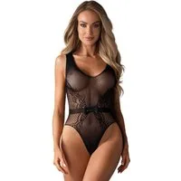 Obsessive Body Transparenter Body aus Netz ouvert - schwarz (1-tlg) offener Schritt