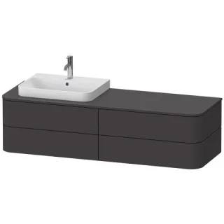 Duravit Happy D.2 Plus Konsolenwaschtischunterbau wandhängend Graphit Supermatt 1600x550x408 mm - HP HP4963L8080