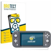 BROTECT Displayschutzglas Folie für Nintendo Switch Lite, Schutzfolie Glas Panzer Display Schutz klar