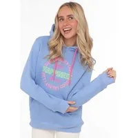 Zwillingsherz Hoodie "Good Vibes" gestickter Schriftzug, Kapuze, Langarm, Kängurutasche, Kordelzug