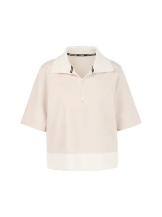 Marc Cain Sports - Oversize-Polo mit Troyerkragen smoke - Gr. - 42