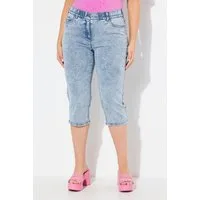 Ulla Popken Regular-fit-Jeans Capri Sarah Denimsweat Jeansoptik Gürtelschlaufen
