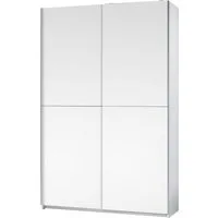 Schlafkontor Schwebetürenschrank Heimo/Fast Schrank Kleiderschrank Garderobe geringe Tiefe, ausziehbarer Kleiderstange, Garderobenschrank, 6 Böden