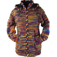 Guru-Shop Langjacke Strickjacke Wolljacke Nepaljacke - Modell 12 alternative Bekleidung
