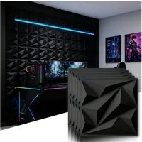 PFCTART 3D Wandpaneel 10 Stück 3D Wandpaneele Diamant Design 50x50 cm PVC, 0,25 qm, (Set, 10-tlg., Leicht zu installieren als Wandverkleidung für Wohnzimmer/Büro/Studio) Wasserfest, hitzebeständig, formstabil, recycelbar, geruchsneutral