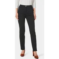 GOLDNER Stoffhose Baumwollhose mit Dehnbund Stoffhose mit Eingrifftaschen, Gürtelschlaufen und Knöchellänge