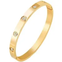 ROUGEMONT Edelstahlarmband Massives Edelstahl Armband Gold Armreif 18K Gold Hochglanz 18-19cm