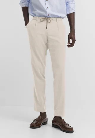 Bugatti Herren Bundfaltenhose mit Stretch und easy-care Funktion