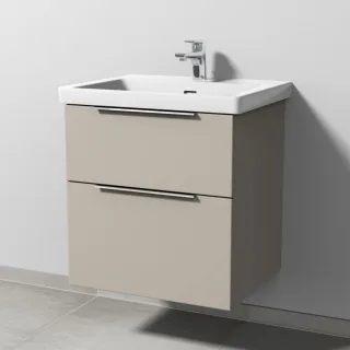 Sanipa 3way Waschtischunterbau zu Villeroy & Boch Subway 3.0 Waschtisch mit 2 Auszügen, Kaschmir-Mat UP8461U