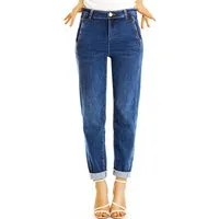 be styled Mom-Jeans Mom fit Jeans Hosen bequeme High waist Stretchjeans - Damen - j40L-2 mit Stretch-Anteil