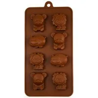 wisefood Silikonform Silikonform Zoo - braun 20x10.5x2cm - 1 Form, (1-tlg)