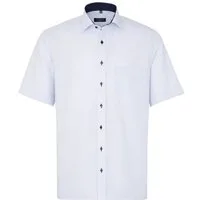 Eterna Klassische Bluse ETERNA COMFORT FIT Kurzarm Hemd hellblau strukturiert 4671-11-K147