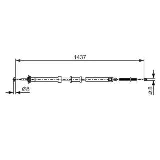 Bosch Handbremsseil hinten rechts Fiat Panda 312