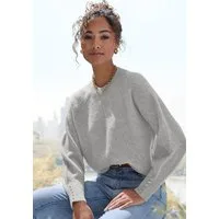 LASCANA Rundhalspullover mit Zierknöpfen, Winterpullover, kuscheliges Basic