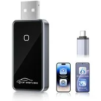 ibettertec 4-in-1-Adapter für kabelloses CarPlay, AirPlay, Dashcam (Android Auto und Android Miracast Auto, Kompatibel mit Android Miracast und Apple AirPlay, USB-A,Mit iPhone 6 and Android 11 and Above mit Wired CarPlay Autos)