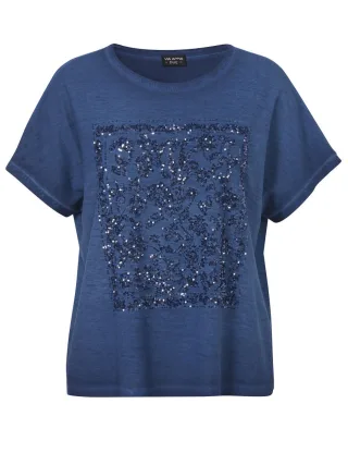 VIA APPIA DUE - T-Shirt mit Rundhals blau - Gr. - 42