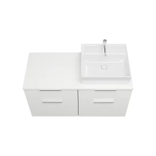 Burgbad Keramik Waschtisch-Set Eqio Weiß Matt/Alpinweiss, SGUS120RF6014C0001 SGUS120RF6014C0001