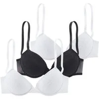 petite fleur by Lascana Push-up-BH (Packung, 3 Stück) mit Spitze, Bügel & herausnehmbaren Push-up-Kissen