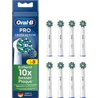 Oral-B Aufsteckbürsten Cross Action Pro, 8er Pack, Für eine saubere und gründliche Zahnhygiene