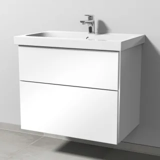 Sanipa 3way Waschtischunterbau zu Geberit iCon Light Waschtisch mit 2 Auszügen, Weiß-Glanz BS57478