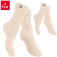 celodoro Trachtensocken Trachten Socken (2 Paar) mit Edelweiß-Pin für Damen & Herren