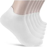 sockenkauf24 Sneakersocken 6 Paar Sneaker Socken Damen & Herren mit Fersenlasche (Weiß, 43-46) Anti-Blasen Schutz Rutschfest Atmungsaktiv - 13600 WP