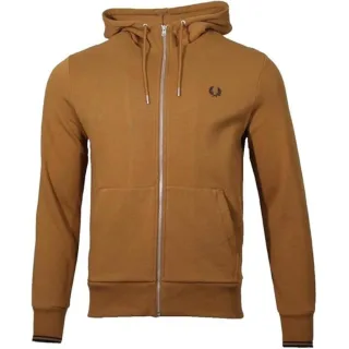 Fred Perry - Kapuzenpullover Mit Reißverschluss In Dunklem Karamell