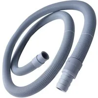 VIOKS Ablaufschlauch Gewellter Schlauch 150 cm 19x24mm, mit gerader Gummiverschraubung ø19mm und Gelenk für Waschmaschine