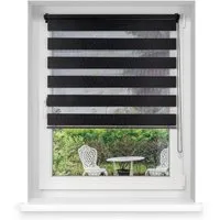Doppelrollo Klemmfix Doppelrollo / Duo Rollo, 45 x 150 cm, schwarz, Victoria M., blickdicht, ohne Bohren, freihängend, Klemmfix