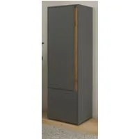 Furn.Design Aktenschrank Center (Büroschrank in grau mit Wotan Eiche, 2-türig, 4 OH, 50 x 158 cm) wechselbarer Türanschlag
