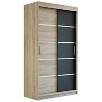 A&J MöbelLand GmbH Schiebetürenschrank PARIS 2-türig Schrank (TOP ANGEBOT! Geräumiger Schrank mit viel Stauraum:6 Regalen und 1 Kleiderstange – -ideal zur Aufbewahrung von Kleidung und Accessoires. TOP PRODUKT! Farbe und Größe (120 cm, 160 cm, 180 cm