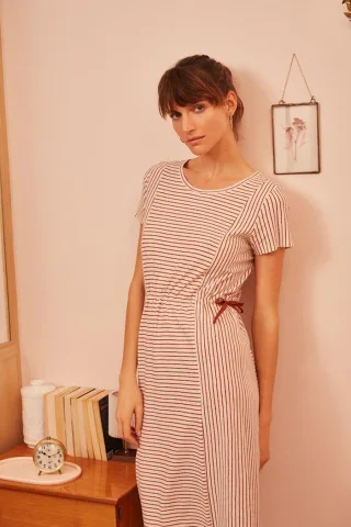 des petits hauts - Kleid KIMCHI weiß/braun - Gr. - 2