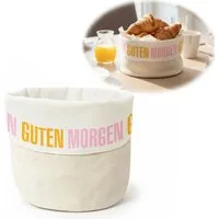 LS-LebenStil Brotkorb Brotkorb Stoffkörbchen Guten Morgen 100% Baumwolle Brotkörbchen, Baumwolle, (Frühstückskorb mit Spruch Stoff Brötchenkorb Brotaufbewahrung Aufbewahrungskorb Stoffkorb Stoffkörbchen, 1-tlg)