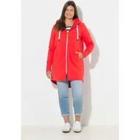 Laurasøn Sweatjacke Sweatjacke lang geschnitten Kapuze Langarm