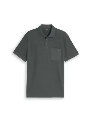Tom Tailor - Poloshirt mit Brusttasche darkest olive - Gr. - L