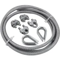 sunprotect Sonnensegel, Montageset Nr. 5, Stahlseil 2,5 m inkl. Zubehör