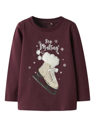 NAME IT - NMFSEDRA LS TOP BOX burgundy - Gr. - 116