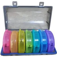 UE Stock Pillendose Tablettenbox 7 Tage Pillendose Rund 2 fächer Feuchtigkeitsbeständiger, Feuchtigkeitsbeständig
