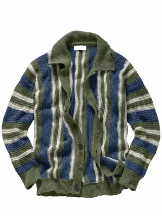 Mey & Edlich Herren Frischmacher-Cardigan Weiß 82 % Baumwolle (bio), 18 % Leinen